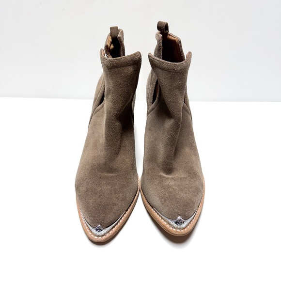 Jeffrey Campbell Cromwell Tan Suede Leather Ankle Boots - Picture 2 of 8